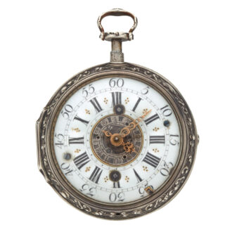 Fine Swiss silver repousse watch with alarm Circa 1730