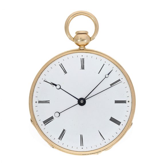 French 18 Carat pink gold Breguet type cylinder watch Circa 1810