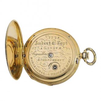 Swiss 18 carat gold and enamel cylinder watch Circa 1830
