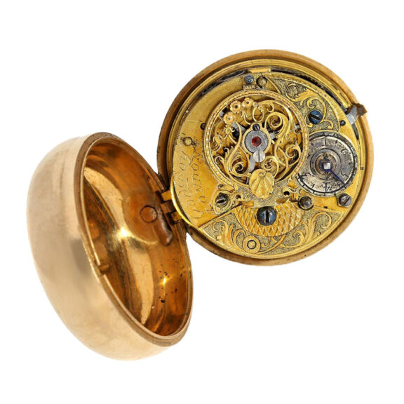 English Repoussé pair cased verge pocket watch Circa 1730 English Repoussé pair cased verge pocket watch Circa 1730
