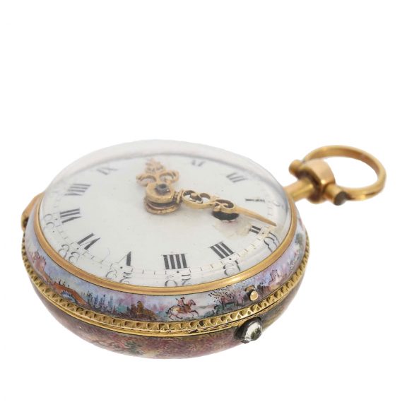 French extremely rare miniature Rococo enamel watch Circa 1770 French extremely rare miniature Rococo enamel watch Circa 1770