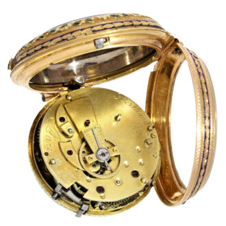 French extravagant gold case, beautiful enamel inlays Circa 1780