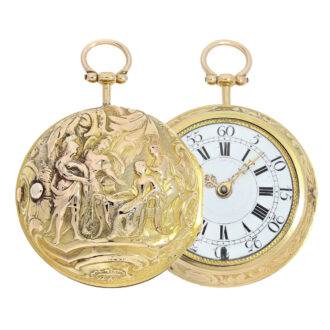 Danish rare repoussé pair cased verge pocket Circa 1703-1728