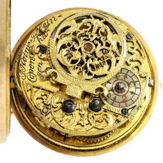 Danish rare repoussé pair cased verge pocket Circa 1703-1728