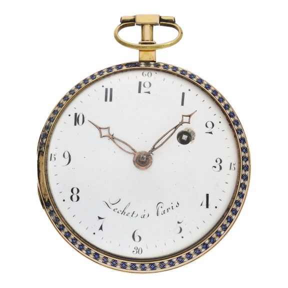 French large 18 Carat gold enamel pocket watch Circa 1795 French large 18 Carat gold enamel pocket watch Circa 1795