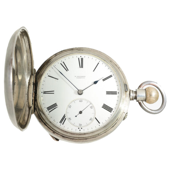 German silver full hunter historical pocket watch Circa 1853
