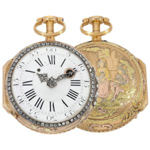 Swiss four coloured gold repeating verge watch Circa 1770