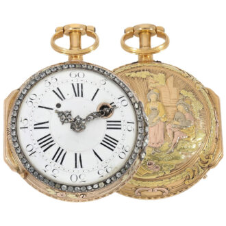 Swiss four coloured gold repeating verge watch Circa 1770