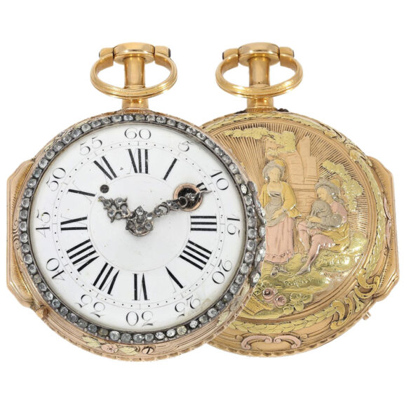 Swiss four coloured gold repeating verge watch Circa 1770