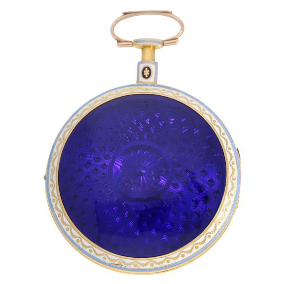English large 18 Carat gold enamel verge watch Circa 1810