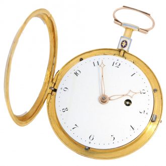 English large 18 Carat gold enamel verge watch Circa 1810