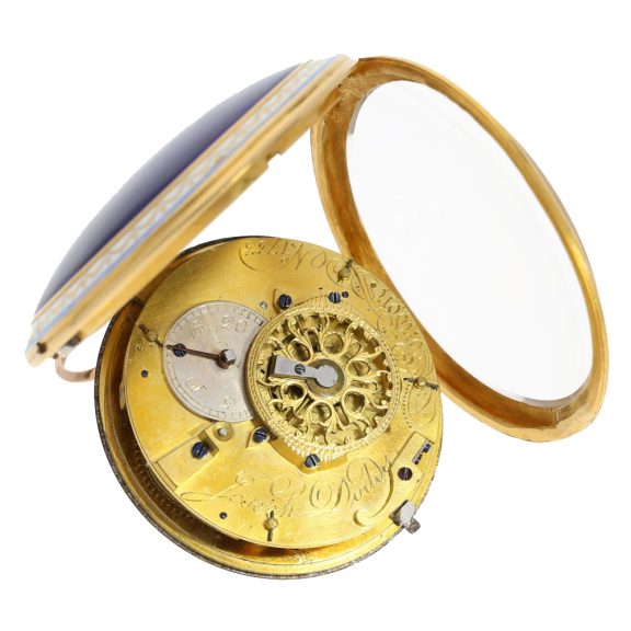 English large 18 Carat gold enamel verge watch Circa 1810 English large 18 Carat gold enamel verge watch Circa 1810