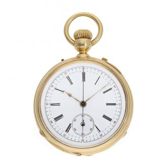 French 18 carat gold à goutte chronometer of finest quality Circa 1870