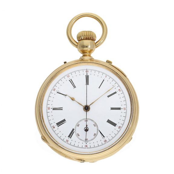 French 18 carat gold à goutte chronometer of finest quality Circa 1870