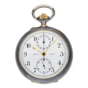 French silver gold observatory deck chronometer 1st class Circa 1900