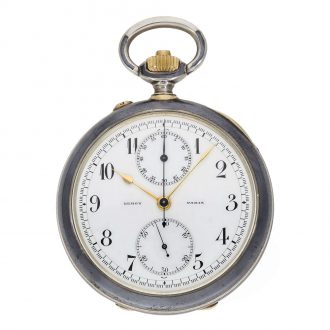 French silver gold observatory deck chronometer 1st class Circa 1900