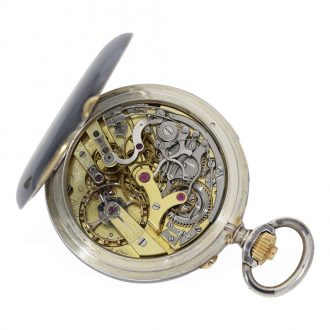 French silver gold observatory deck chronometer 1st class Circa 1900