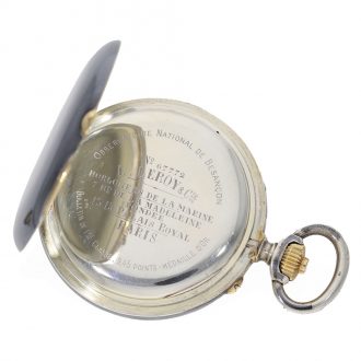 French silver gold observatory deck chronometer 1st class Circa 1900