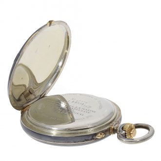 French silver gold observatory deck chronometer 1st class Circa 1900