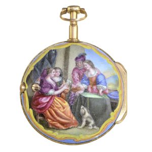 A French gold verge pocket watch in Rococo style Circa 1750