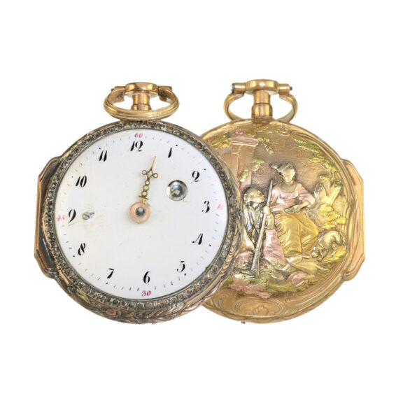 French four-colored gold repeating verge watch Circa 1770