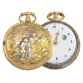 French four-colored gold repeating verge watch Circa 1770