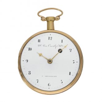 Dutch 18 Carat gold enamel pocket watch 'Paillon' Circa 1800