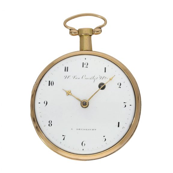Dutch 18 Carat gold enamel pocket watch 'Paillon' Circa 1800 Dutch 18 Carat gold enamel pocket watch 'Paillon' Circa 1800