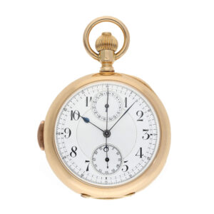 Swiss 18 carat gold chronograph with anker chronometer Circa 1890