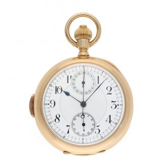 Swiss 18 carat gold chronograph with anker chronometer Circa 1890