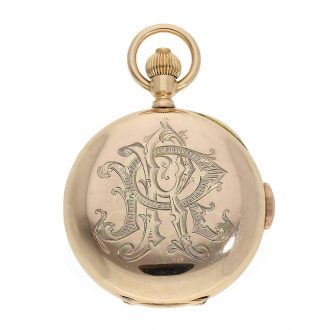 Swiss 18 carat gold chronograph with anker chronometer Circa 1890