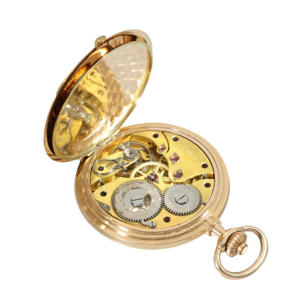 German 14K gold hunting cased lever pocket watch Circa 1910 German 14K gold hunting cased lever pocket watch Circa 1910