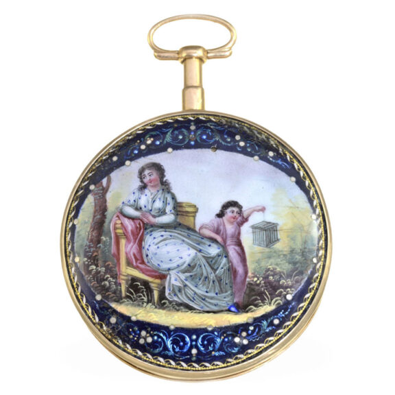 A French gold repeating a toc verge pocket watch Circa 1790