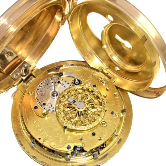 A French gold repeating a toc verge pocket watch Circa 1790 A French gold repeating a toc verge pocket watch Circa 1790