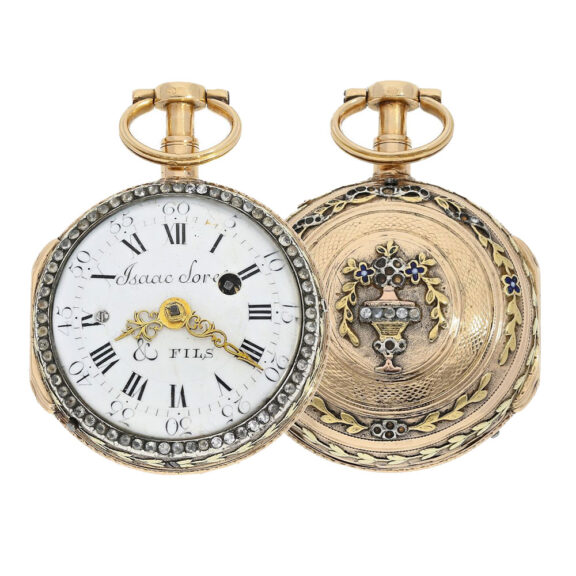 Swiss multi coulored watch with à toc et à tact repeater Circa 1765 Swiss multi coulored watch with à toc et à tact repeater Circa 1765