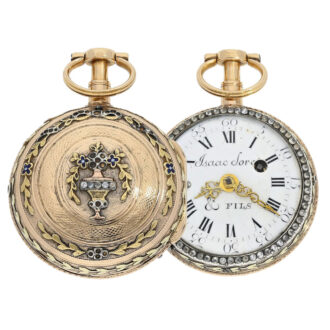 Swiss multicolored watch with à toc et à tact repeater Circa 1765 Swiss multicolored watch with à toc et à tact repeater Circa 1765