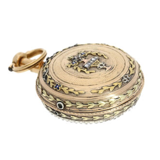 Swiss multicolored watch with à toc et à tact repeater Circa 1765 Swiss multicolored watch with à toc et à tact repeater Circa 1765