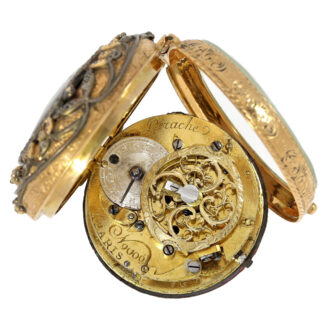 French watch with enamel painting and diamonds Circa 1780 French watch with enamel painting and diamonds Circa 1780
