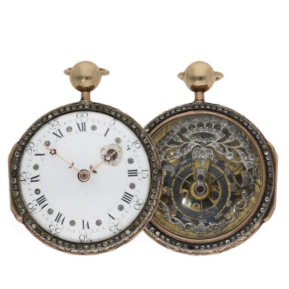 Skeletonized Louis XV verge watch with 18 carat pink gold case Circa 1770 Skeletonized Louis XV verge watch with 18 carat pink gold case Circa 1770