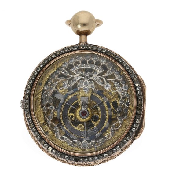 Skeletonized Louis XV verge watch with 18 carat pink gold case Circa 1770