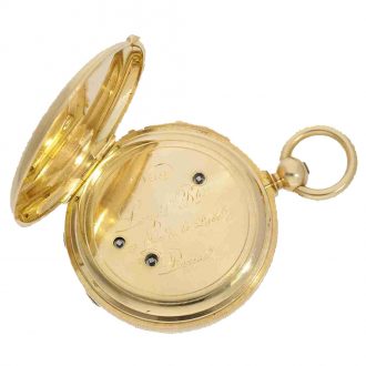 French 18 carat gold à goutte repeater with seconde morte Circa 1860