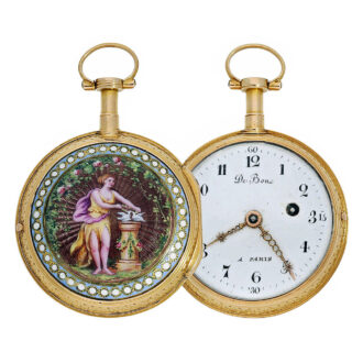 French 18 K gold and enamel verge pocket watch Circa 1780