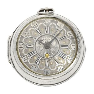 German silver verge with Champlevé dial Circa 1710