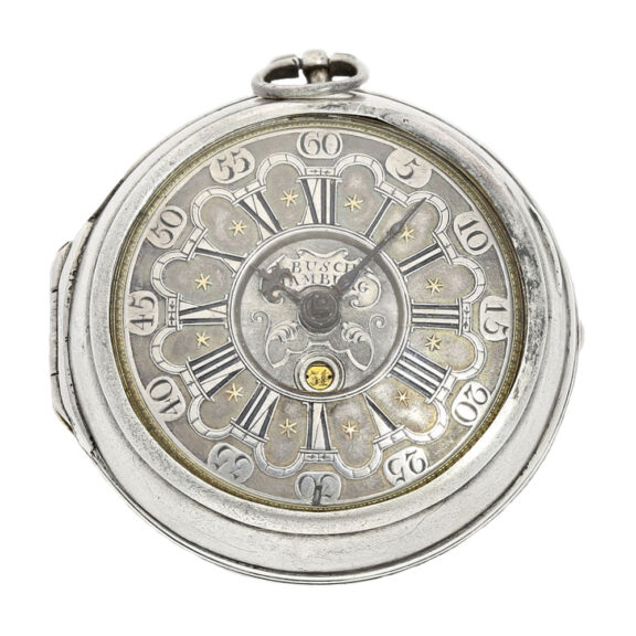 German silver verge with Champlevé dial Circa 1710
