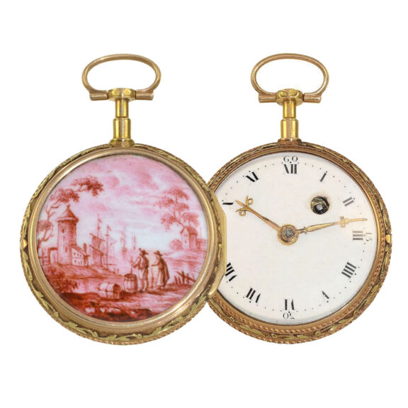 French decorative multicolored gold verge watch Circa 1780 French decorative multicolored gold verge watch Circa 1780