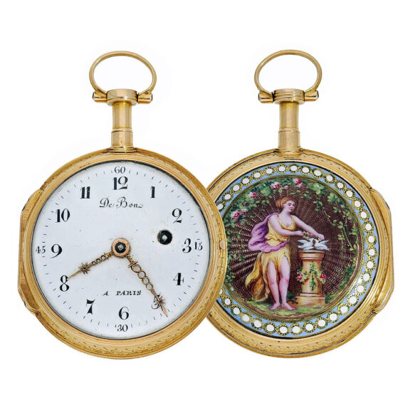 French 18 K gold and enamel verge pocket watch Circa 1780