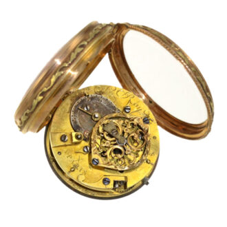 French decorative multicolored gold verge watch Circa 1780