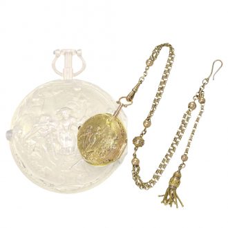 English gold pair case repoussé verge watch Circa 1760