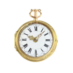 English gold pair case repoussé verge watch Circa 1760