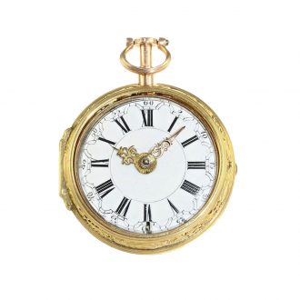 English gold pair case repoussé verge watch Circa 1760